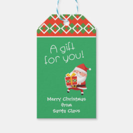 サンタが贈り物を提供 ギフトタグ