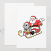 サンタが赤ちゃんヒポポタマスに乗ったムーデン スレッド 招待状 (正面/裏面)