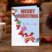 サンタが転んだ!クリスマス折りたたみカード シーズンカード