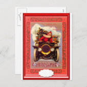 サンタが退役軍人車を運転する シーズンポストカード (正面/裏面)