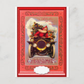 サンタが退役軍人車を運転する シーズンポストカード (正面)