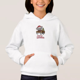 サンタが運転するクリスマストラック キッズTシャツ フーディー