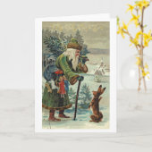 サンタが道を尋ねるカード カード (黄色い花)