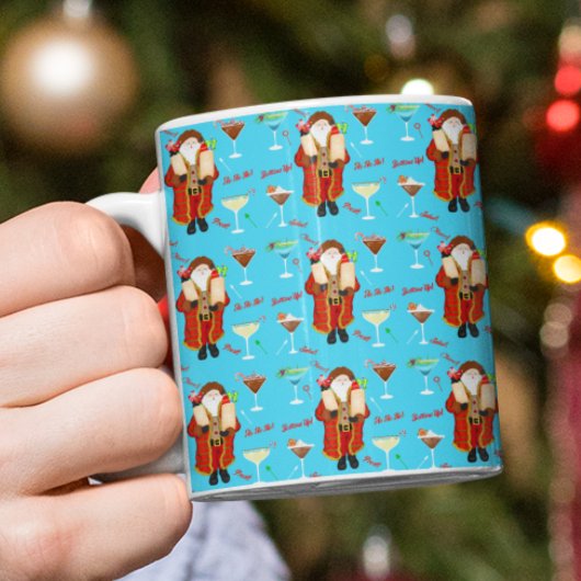 サンタが酒を持ってやってくる クリスマス コーヒーマグカップ