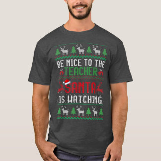 サンタが醜い先生を見ている親切に Tシャツ