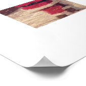 サンタが雪だるまヴィンテージスタイル ポスター (角)