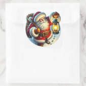 サンタが雪の中を夜に散歩 スクエアシール (バッグ)