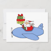 サンタが飛行機でプレゼントを配達 招待状 (正面)
