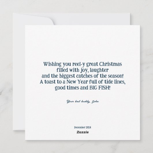 サンタが魚に乗っている シーズンカード (裏面)