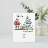 サンタが魚釣りファンにクリスマス応援! インビテーションポストカード (スタンド正面)