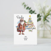 サンタが魚釣りファンにクリスマス応援! インビテーションポストカード (スタンド正面)