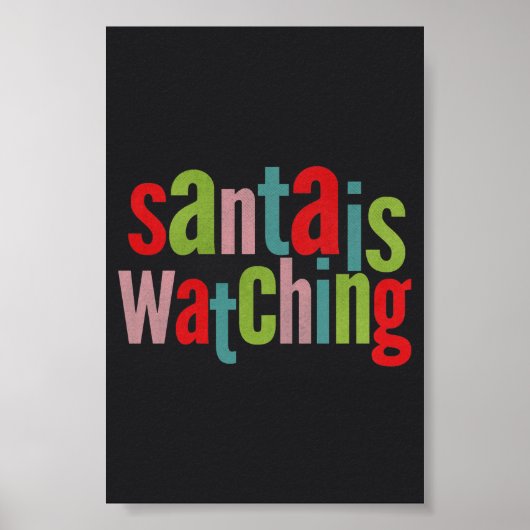 サンタが黒板を見カラフルている ポスター (正面)