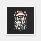 サンタが2回のクリスマス来には本当に良い スタンダードカクテルナプキン (正面)