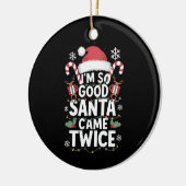 サンタが2回のクリスマス来には本当に良い セラミックオーナメント (左)