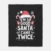 サンタが2回のクリスマス来には本当に良い フリースブランケット (正面)