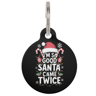 サンタが2回のクリスマス来には本当に良い ペット ネームタグ