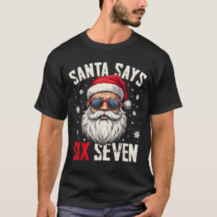 サンタが6 7とクリスマスを言う面白い 67 クリスマス Meme Tシャツ