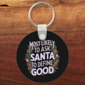 サンタが「良頼い」と定義する可能性が最も高い キーホルダー (正面)