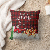 サンタがREDスポーツカードクリスマスデコールを運転 クッション (ブランケット)