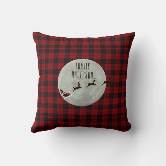 サンタがREDスポーツカードクリスマスデコールを運転 クッション (裏面)