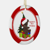 サンタくまのベビーの初めてのクリスマスのオーナメント セラミックオーナメント (右)