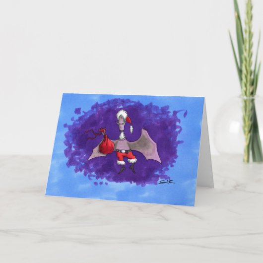 サンタこうもりクリスマスグリーティングカード シーズンカード (正面)