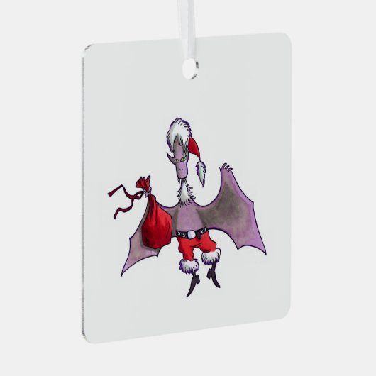 サンタこうもりスクエアメタルオーナメント メタルオーナメント (正面右)