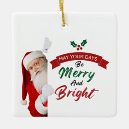 サンタさんいたずら好きなクリスマス セラミックオーナメント