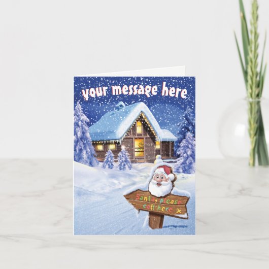 「サンタさんお電話ください」クリスマスカードデザイン シーズンカード (正面)