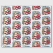 サンタさんからかわいい子どもの名前クリスマス転が ラッピングペーパー (フラット)