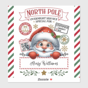 サンタさんからのかわいいクリスマス特別配達 シール