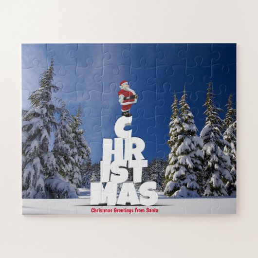 サンタさんからのクリスマスの挨拶 ジグソーパズル (横)
