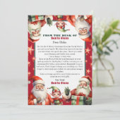 サンタさんからのクリスマスレターと小妖精や小人 パーソナライズされた 招待状 (スタンド正面)
