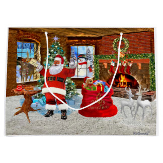 サンタさんからのメリークリスマス ラージペーパーバッグ