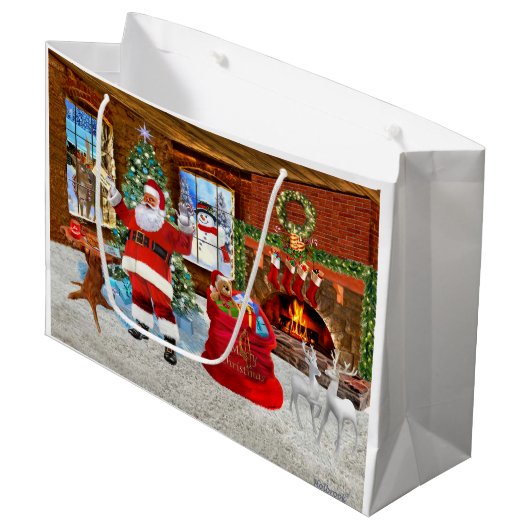 サンタさんからのメリークリスマス ラージペーパーバッグ (正面アングル)