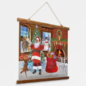 サンタさんからのメリークリスマス 吊り下げ型タペストリー (傾斜あり)