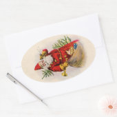 サンタさんからの愛情のこもった挨拶 楕円形シール (封筒)