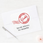 サンタさんからの表現贈り物、北極からの郵便 スクエアシール (封筒)