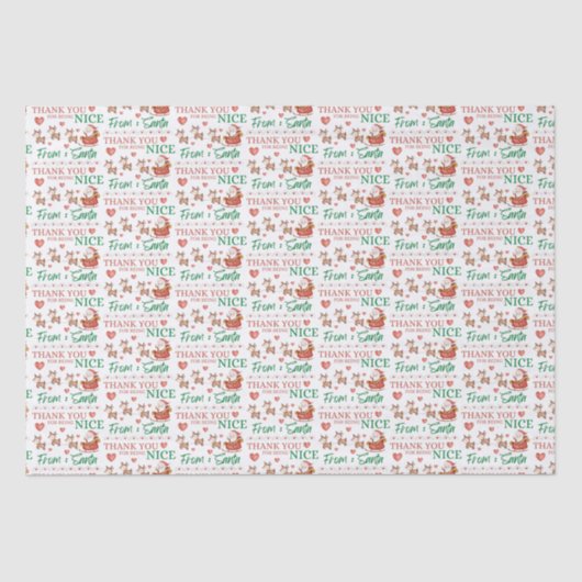 サンタさんから親切にしてくれてありがとうティッシュペーパー 薄葉紙 (正面)