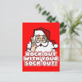 サンタさんから靴下を脱いで出て行く シーズンポストカード (スタンド正面)