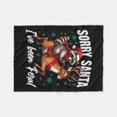 サンタさんかわいいアライグマのクリスマスをフェラル フリースブランケット (正面(横))