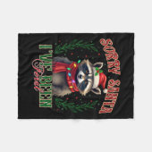 サンタさんかわいいアライグマのクリスマスをフェラル フリースブランケット (正面(横))