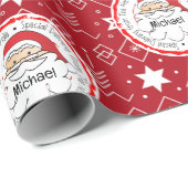 サンタさんかわいいスノーフレーク伝統的・クリスマスから ラッピングペーパー (ロールコーナー)