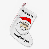 サンタさんがクリスマスをおもしろい審査中 スモールクリスマスストッキング (正面 (吊り時))