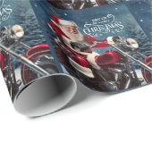 サンタさんがバイクに乗って聖降誕祭のお目出し ラッピングペーパー (ロールコーナー)