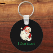 サンタさんが見てるよ おもしろいクリスマスのサンタさん キーホルダー (正面)