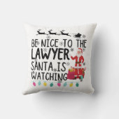 サンタさんがTシャツを見ている弁護士に親切にしなさい クッション (裏面)