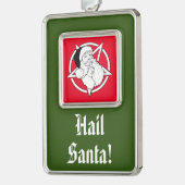 サンタさんこんにちは!サタンおもしろい シルバープレートフレームオーナメント (左)
