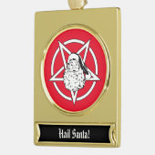 サンタさんこんにちは！サタンサンタペンタグラム ゴールドプレートバナーオーナメント (左)