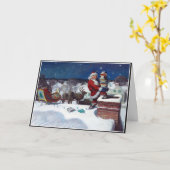 サンタさんそりに本がたくさん カード (黄色い花)